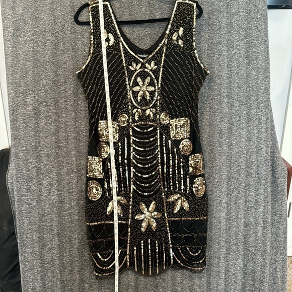 Pretty Guide Black and Gold Sequin tank dress XXL new year holiday formal - Picture 14 of 15